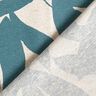 Dekostoff Halbpanama schlichte Blätter – ozeanblau/natur,  thumbnail number 4