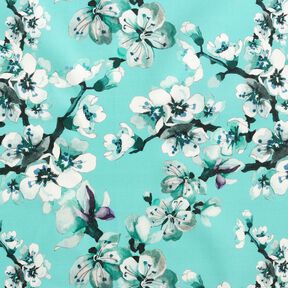 Outdoorstoff Canvas Kirschblüte – aquablau, 