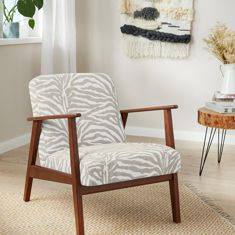 Polsterstoff Jacquard Zebra – anemone/natur,  image number 7