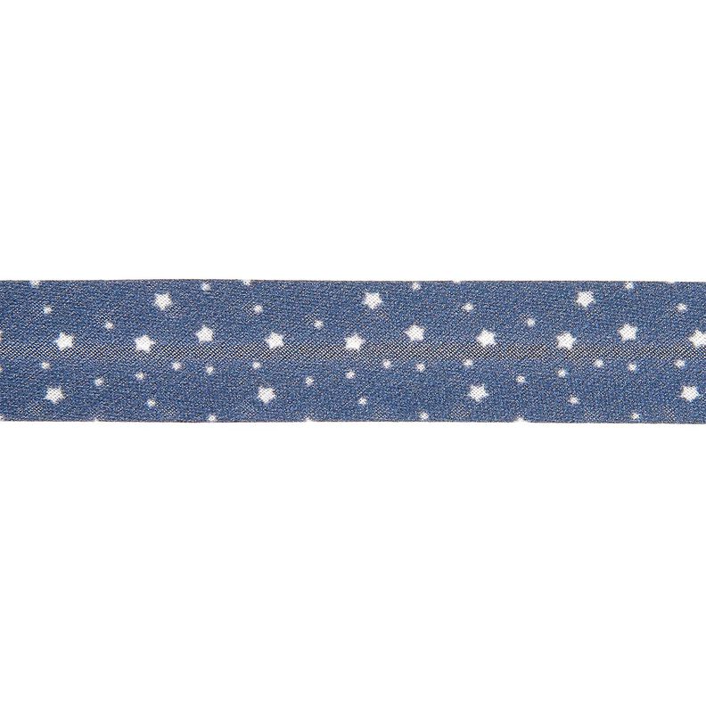 Schrägband Sterne Bio-Baumwolle [20 mm] – marineblau,  image number 1