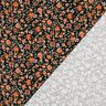 GOTS Baumwolljersey Herbstblumen Digitaldruck – schwarz/pfirsichorange,  thumbnail number 3