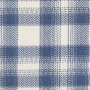 Mantelstoff Baumwoll-Mix kariert – blaugrau/elfenbein, 