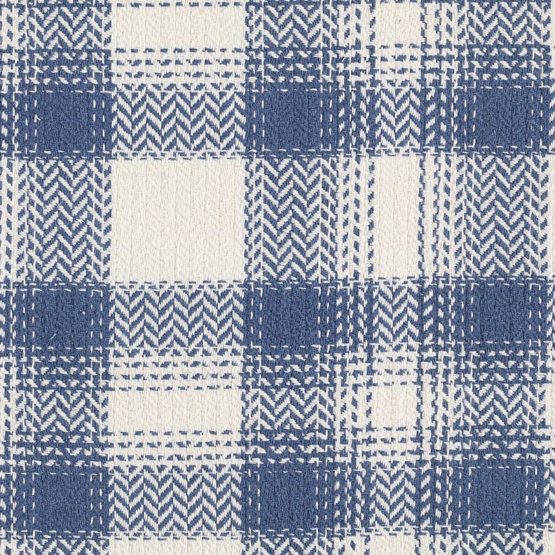Mantelstoff Baumwoll-Mix kariert – blaugrau/elfenbein,  image number 1