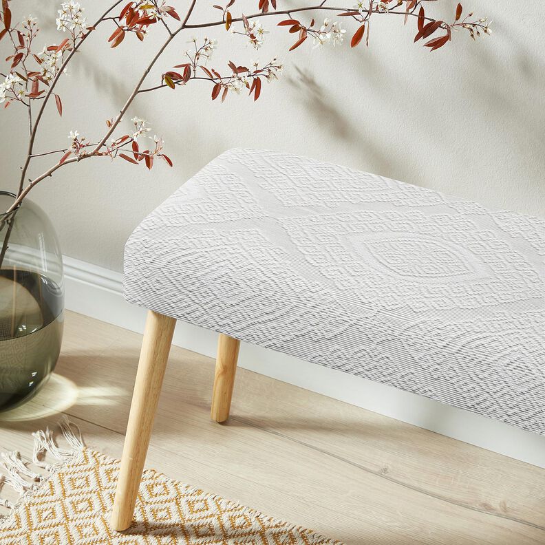Dekostoff Jacquard dekorative Rauten 275 cm – weiss, image number 6