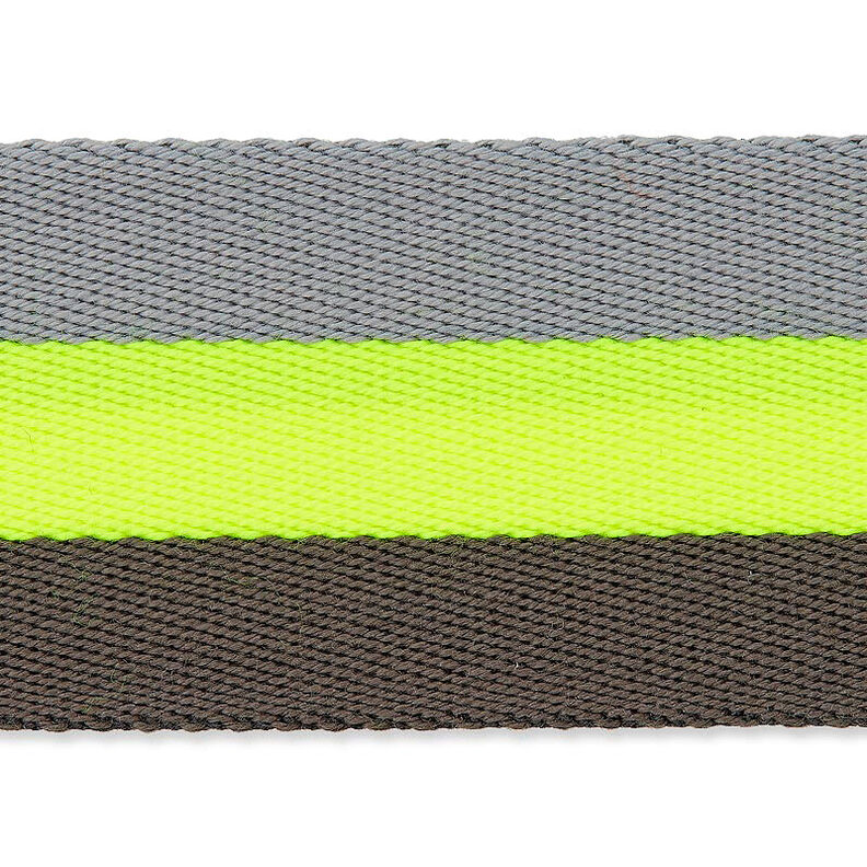 Taschengurtband Neon [ 40 mm ] – neongelb/grau,  image number 4