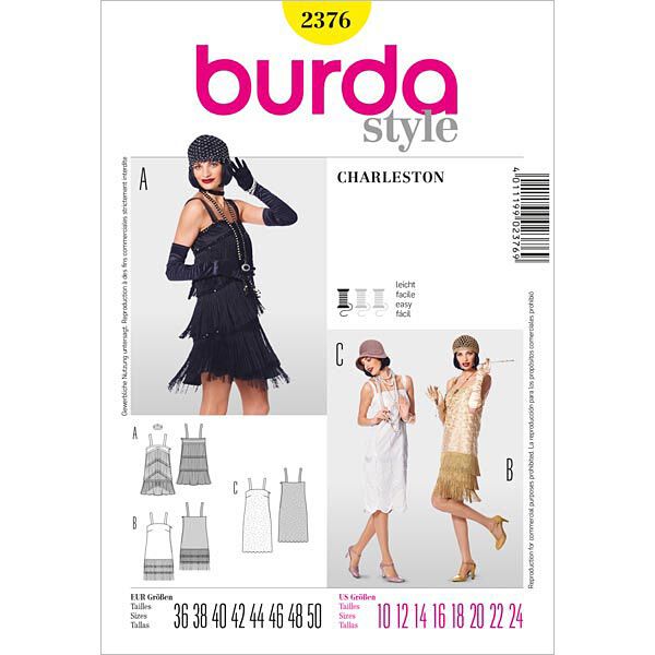 Charlestonkleid | Burda 2376 | 36-50, image number 1