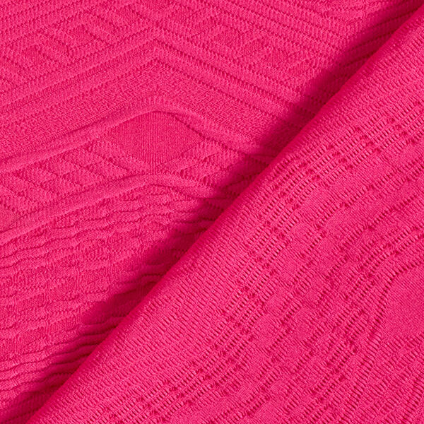 Jacquard Jersey Zick-Zack – intensiv pink | Reststück 50cm