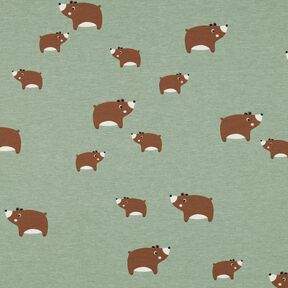 Baumwolljersey Bären | Poppy Fabrics – schilf/maronenbraun, 