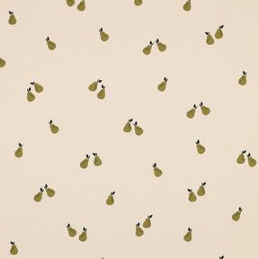 GOTS Baumwolljersey Birnen | Poppy Fabrics – hellbeige/helloliv, 