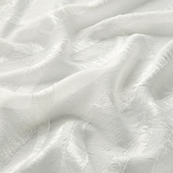 Krinkel Chiffon Wellenmuster – weiss | Reststück 80cm