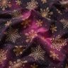 French Terry Sommersweat Schneeflocken Milchstraße | Glitzerpüppi – aubergine/altgold,  thumbnail number 2