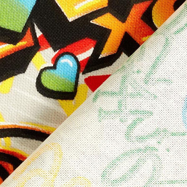 Dekostoff Halbpanama Graffiti – silbergrau,  image number 3