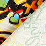 Dekostoff Halbpanama Graffiti – silbergrau,  thumbnail number 3