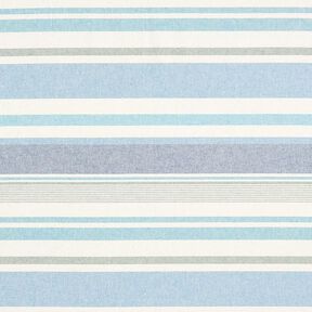 Dekostoff Halbpanama bunter Streifenmix recycelt – brilliantblau, 