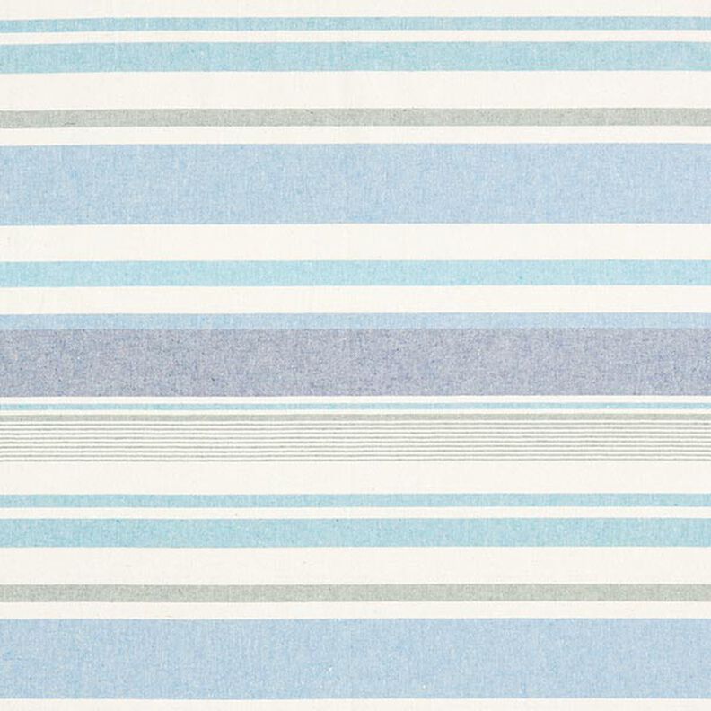 Dekostoff Halbpanama bunter Streifenmix recycelt – brilliantblau,  image number 1