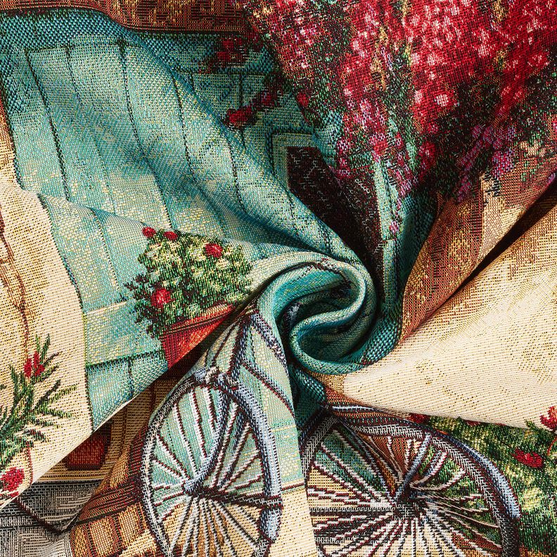 Dekopanel Gobelin Fahrrad – hellbeige/karminrot, image number 3
