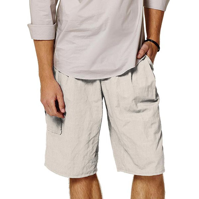 Leinenstoff Ramie-Mix stonewashed, schwere Qualität – hellbeige,  image number 4