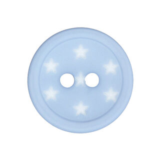 Kunststoffknopf Sterne – hellblau, 