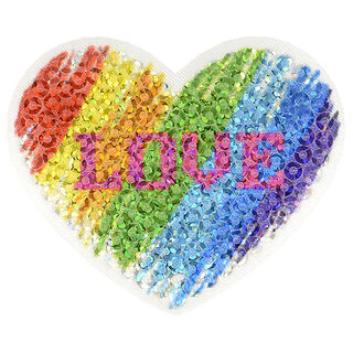 Applikation Pailletten Love  – Farbmix, 