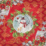 Dekostück Gobelin Schneemann in Schneekugel – karminrot,  thumbnail number 1