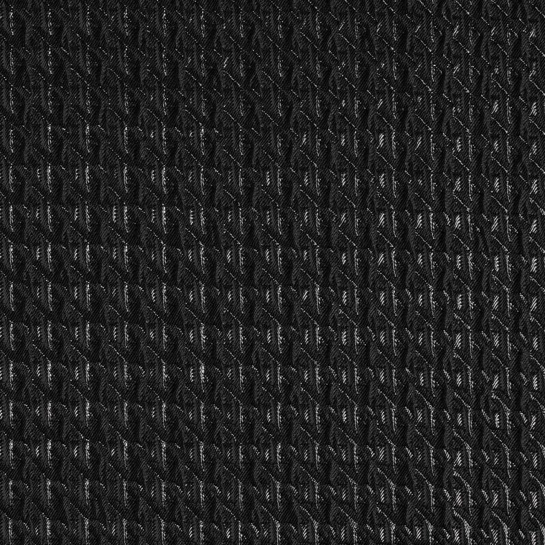 Cloqué Glitzer-Hahnentritt – schwarz, image number 1