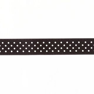 Satinband Tupfen - schwarz/weiss, 