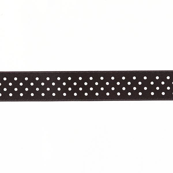 Satinband Tupfen - schwarz/weiss, image number 1