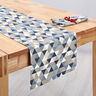 Dekostoff Halbpanama Dreiecke – blau,  thumbnail number 8