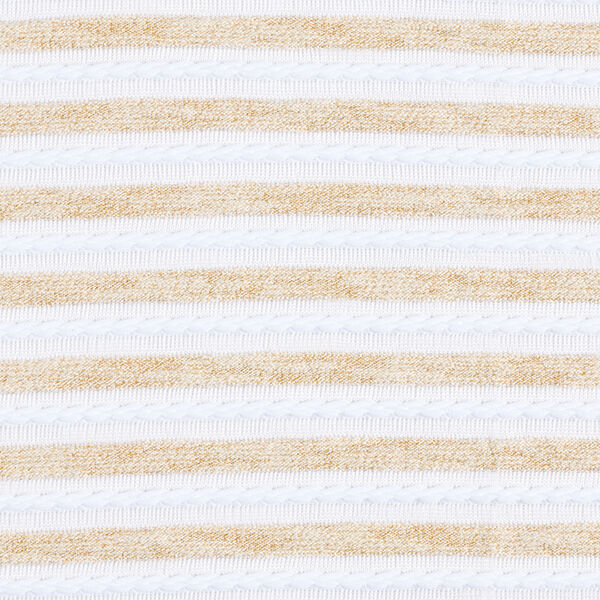 Feinstrick Effektstreifen – weiss/gold, image number 1