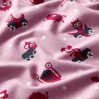 Baumwolljersey Monsterspielplatz | PETIT CITRON – rosa/beere, 