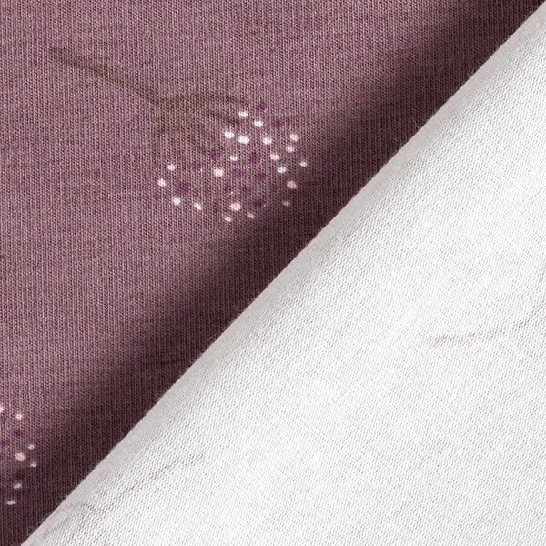 Baumwolljersey Pusteblume – aubergine | Reststück 50cm