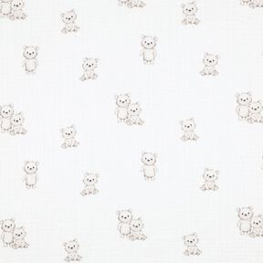 GOTS Musselin/ Doppel-Krinkel Gewebe freundliche Bärchen Digitaldruck | Poppy Fabrics –, 