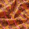 Baumwollstoff Cretonne Blumen auf Streifen – currygelb/purpur,  thumbnail number 2