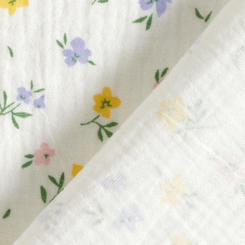 Musselin/ Doppel-Krinkel Gewebe kleine Blümchen | Poppy Fabrics – elfenbein,  image number 4