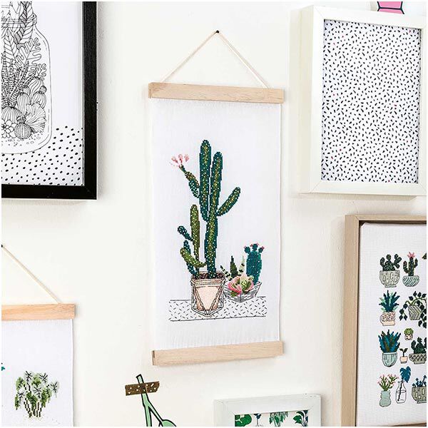 Stickpackung Wandbehang Kakteen [20x36 cm] | RICO DESIGN,  image number 2