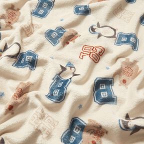 Kuschelfleece Collagejacken-Stil – hellbeige/blau, 
