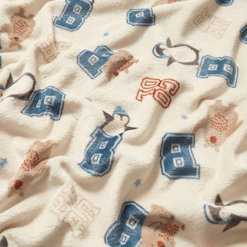 Kuschelfleece Collagejacken-Stil – hellbeige/blau, image number 2