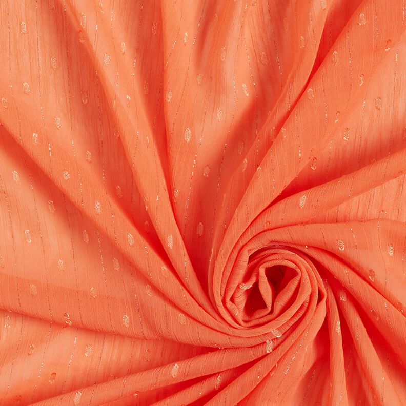 Chiffon Dobby Metallic Nadelstreifen – pfirsichorange/silber metallic,  image number 3