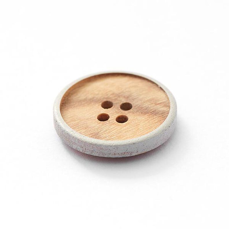 Holzknopf 4-Loch – beige/grau,  image number 2