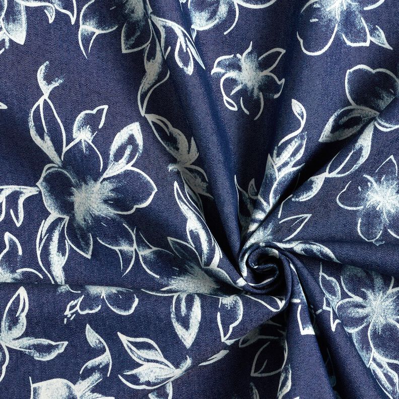 Chambray Sommerblüten – marineblau/wollweiss,  image number 3