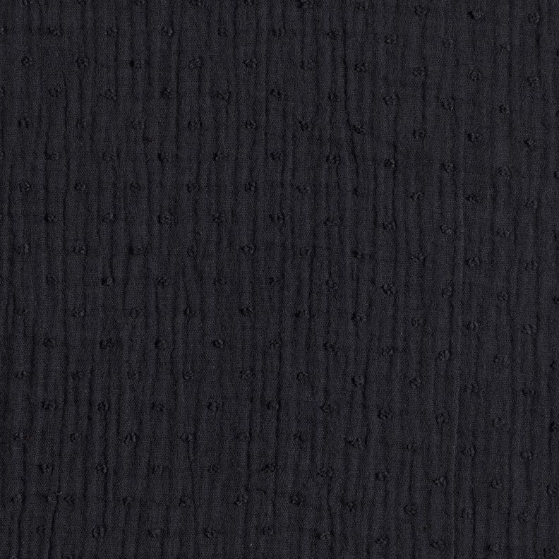 Musselin/ Doppel-Krinkel Gewebe Dobby – schwarz,  image number 1