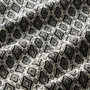 Stretch Jacquard Viskose-Mix edle Rauten – wollweiss/grau, 