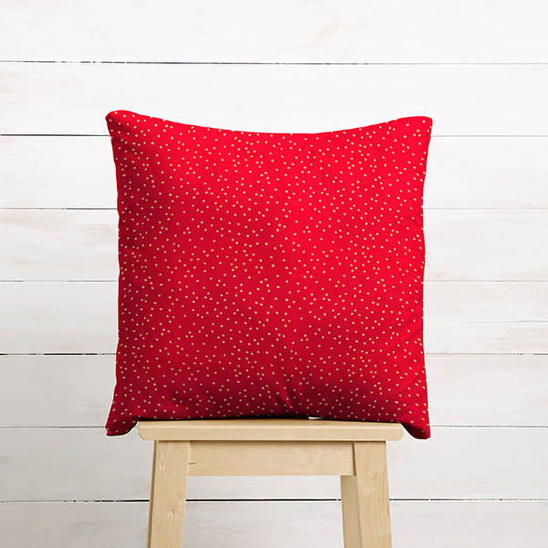 Baumwollstoff Popeline feine Punkte – rot/gold,  image number 7