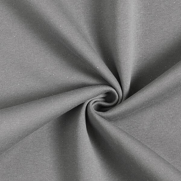Sweatshirt angeraut uni Lurex – dunkelgrau/silber | Reststück 100cm