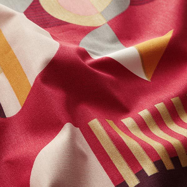 Dekostoff Canvas großes Retromuster – rosa | Reststück 50cm