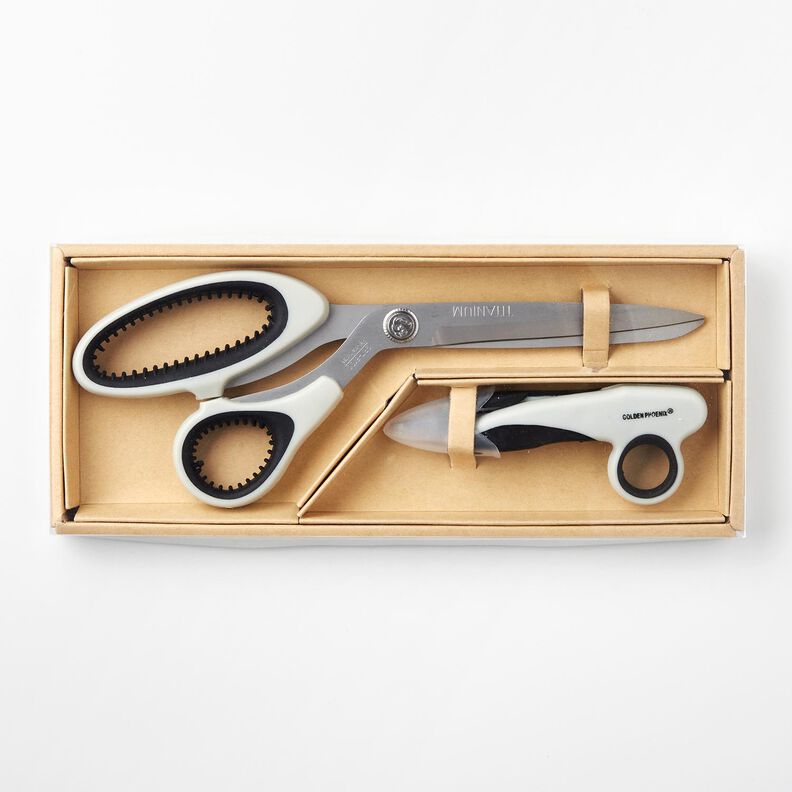 Set Schneiderschere + Fadensnipper Titanium – grau, image number 1