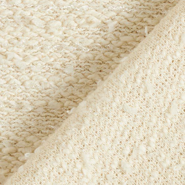 Baumwolle Feinstrick Glitzereffekt – wollweiss | Reststück 50cm