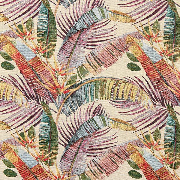 Dekostoff Gobelin Palmwedel – hellbeige/oliv