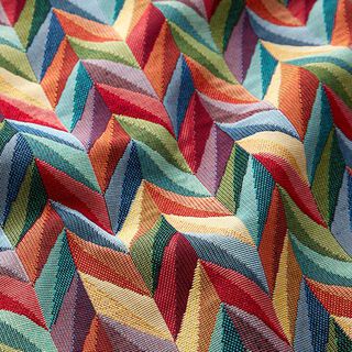 Dekostoff Gobelin buntes Zickzack – hellgelb, 