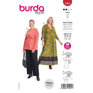 Plus-Size Kleid / Tunika | Burda 5864 | 44-54, 